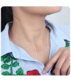 3 Water Drops CZ Silver Necklace SPE-3768